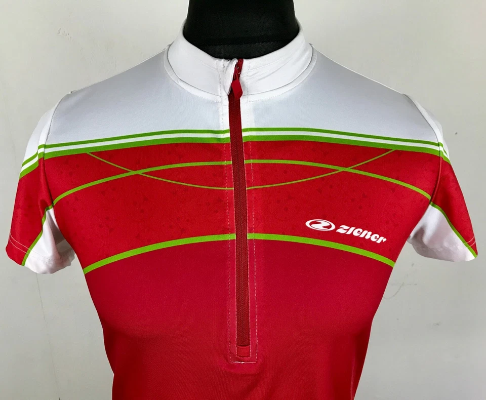 Ziener "Ladybug" Cycling Jersey Women's Size 42 Short Sleeve Half Zip Bike Shirt - Изображение 2 из 4