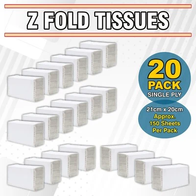 PLG 3000 Paper Hand Towels Z Fold Tissues Multi Fold Premium Quality 1 Ply Napkins