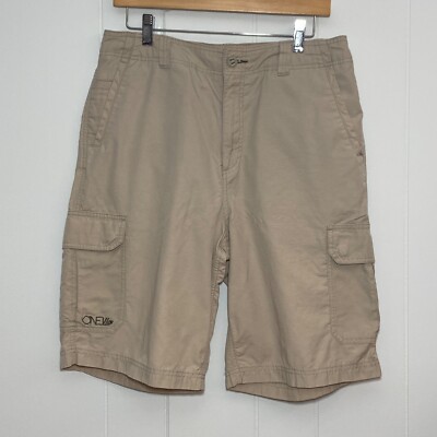 O'Neill Shorts Men's 32 Beige Cotton Snap Flat Cargo Pockets