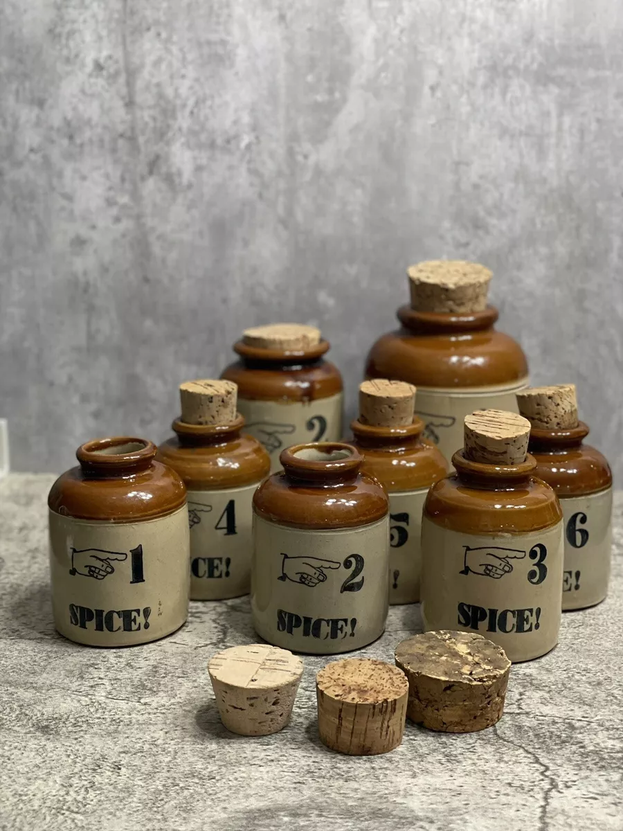 Pottery spice jars new arrivals