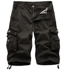 Hot Summer Mens Work Chino Knee Length Cargo Shorts Pants Pockets Beach Party