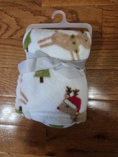 Parents choice Walmart Christmas Holiday Reindeer Trees Plush Blanket Lovey New