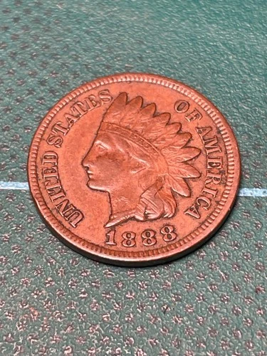 indian head penny 1888 very pretty coin XF imo low shipping