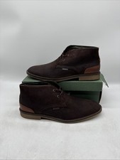 Image of Barbour Kalahar Men’s Chukka Laced Boots Dark Brown Leather UK 12 EU 47 New