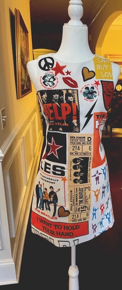 Vestido recto Alice + Olivia A+O X The Beatles Clyde talla 10 nuevo con etiquetas Foto 4 de 4