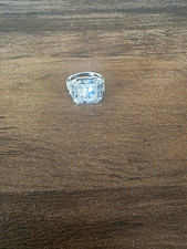 925 Sterling Silver Circle Clear Zircon Halo ...