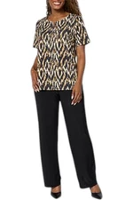 Antthony Women's 2-piece Printed Tunic Top & Pant Set Desert