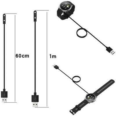 60/100cm USB Charging Cable for YAMAY SW022/Ticwatch GTX/CXB01/Haylou Solar LS05