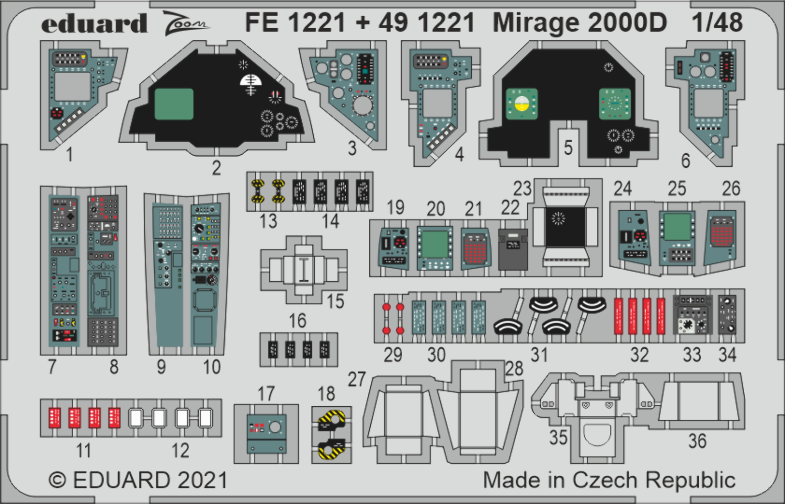 Eduard FE1221 1:48 Dassault Mirage 2000D