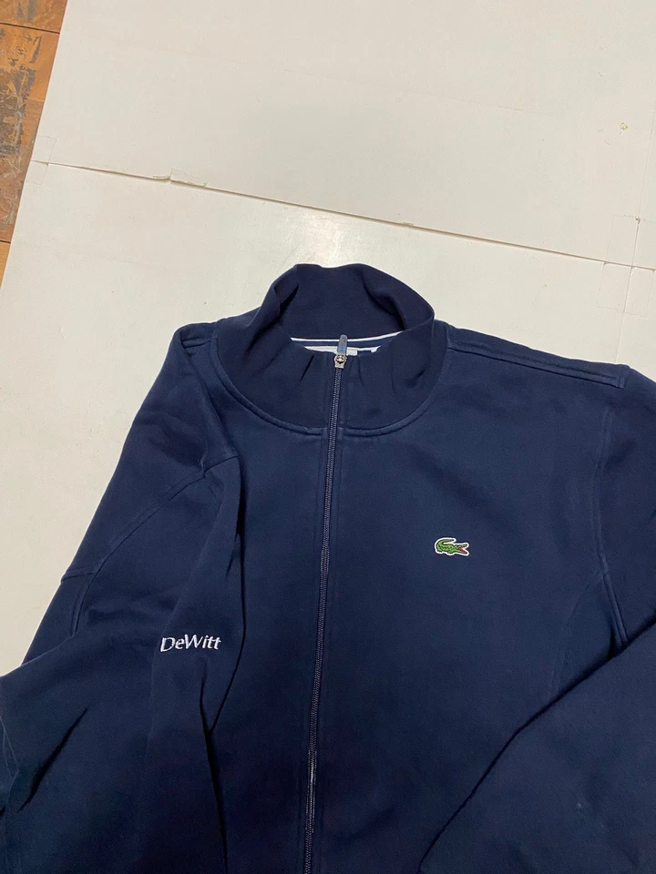 Chaqueta deportiva Lacoste para hombre 3XL EE. UU. azul cremallera completa algodón bombardero deportivo Foto 2 de 4