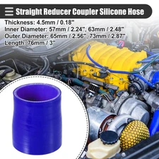 Universal 57mm-63mm Car Straight Silicone Hose Coupler Intercooler Tube Blue
