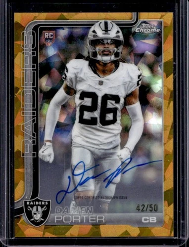 2025 Topps Chrome Sapphire Darien Porter Rookie Auto RC Gold Refractor #/50
