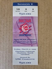1999 NCAA Tournament 1st Round Ticket Duke Blue Devils Advanced