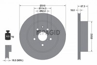 2X Pagid Bremsscheibe 54480NC FüR Lexus GS IS 2 200D ALE20_ ALE20R 220D ALE20