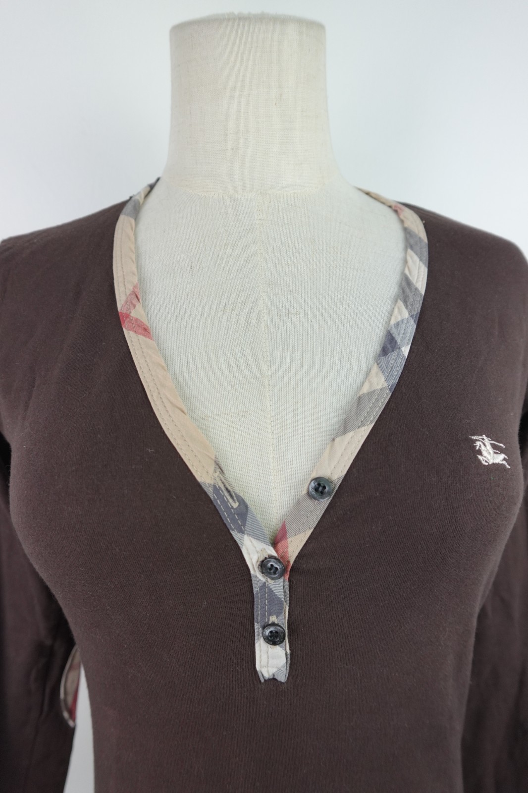 Burberry London Women's Sweater Size S T-Shirt Woman Italy Casual Vintage Cotton thumbnail 2