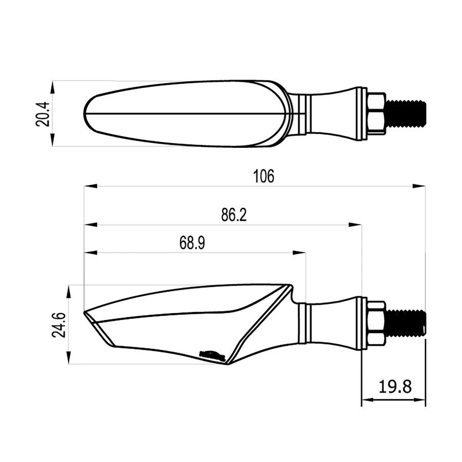 Koso Unlimited LED Turn Signals - Matte Black HE015K14CL77 - Image 4 of 4