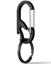 Titanium Carabiner Keychain Clip, Anti-Lost Key Ring Holder, Heavy Duty Key C...