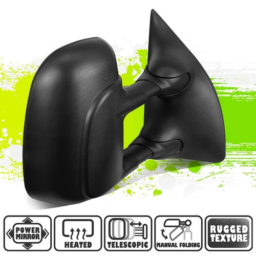 Black Powered Heated Side View Towing Mirror Right for F250-550 Super Duty 99-07