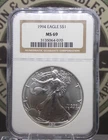 1994 American SILVER Eagle $1 NGC MS69 #070 East Coast Coin & Collectables, Inc