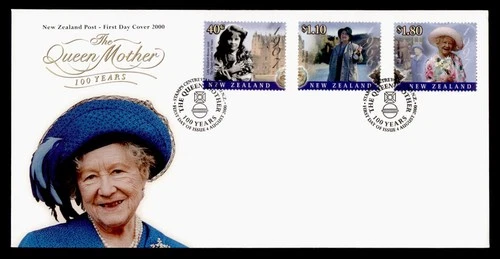DR WHO 2000 NEW ZEALAND FDC QUEEN MOTHER 100TH CACHET COMBO $1.80 M71893