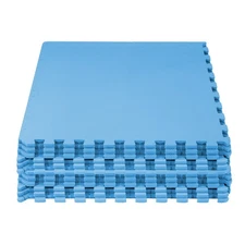 ½ Inch Puzzle Exercise Mat EVA Foam for Home Gym Blue 48 Sq Ft - 12 Tiles