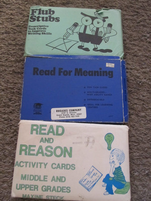 Vintage READ AND REASON ACTIVITY CARDS Steck Read for Meaning FLUB STUBS TASK