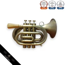Monet Heavyweight Pocket Trumpet with Large Bell 7C Mouthpiece Included