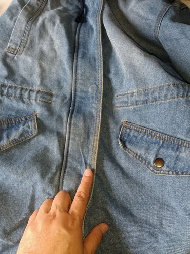 CI Sono Denim Jacket with Hood Blue Full Zip with Waist Adjustable Women's XL - Picture 18 of 20