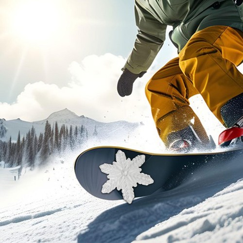 Snowboard Traction Stomp Pad Skiing Decal Portable 3D Snowflake Supplies Anti