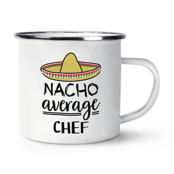 Nacho Durchschnitt Chef Emaille Becher Tasse Worlds Best Favorit Cook Lustig-image