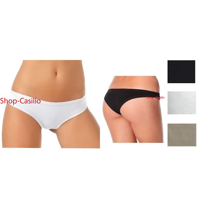 6 Slip brasiliana Weiß Schwarz Nackt Women Cotton Elastisch Modal Höschen Jadea
