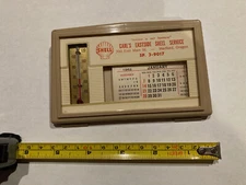 Vintage 1962 Shell Oil Advertising Thermometer Calander