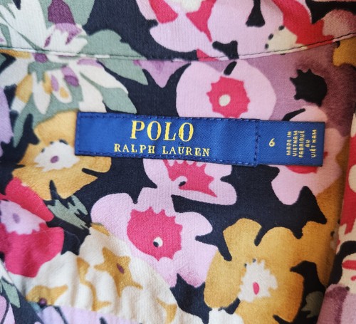 Polo Ralph Lauren Floral Belted Midi Shirt Dress Button-Up Pocket Multicolor 6 - Picture 15 of 17