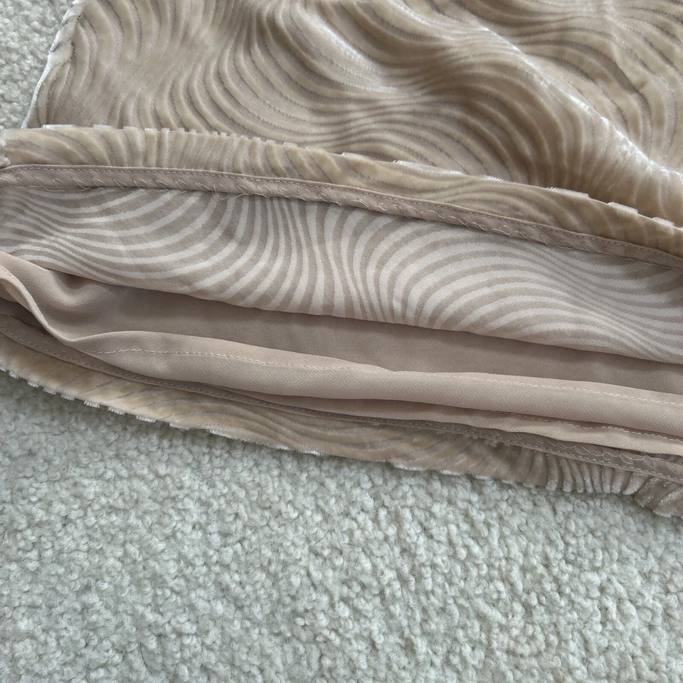 Camisa Talbots Mezcla Seda Top Años 90 Terciopelo Aplastado Remolino, Talla 10, Tostada, Forrada Foto 4 de 4