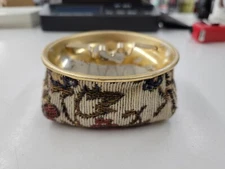 Vintage Table Top Ashtray. Weighted Fabric Bottom With Metal Top