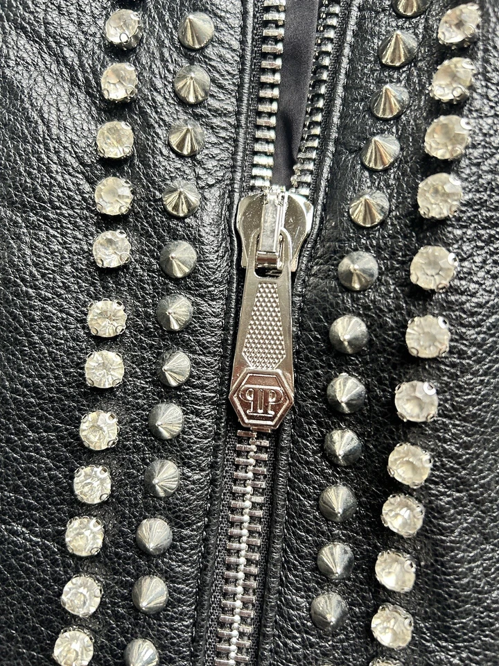 Chaqueta de cuero Philipp Plein Moto con tachuelas talla pequeña Foto 4 de 4