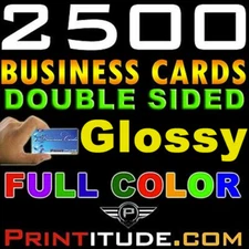 Personalized 2500 FULL COLOR 16PT THICK DOUBLE SIDED UV GLOSSY BUSINESS CARDS