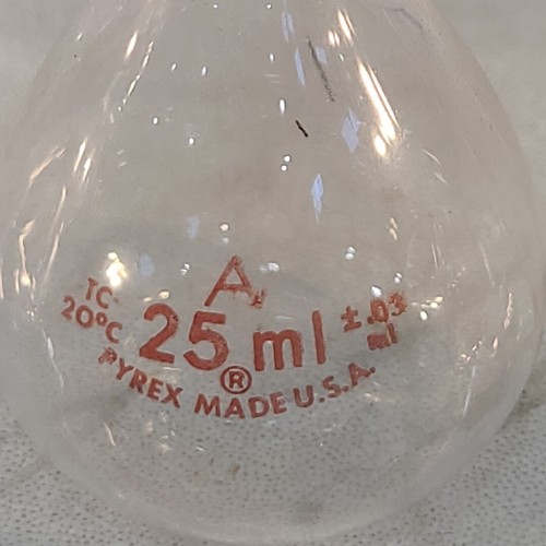 Lot Of 4 Pyrex 5640 Volumetric Flask 2x 100mL 1x 25mL 1x 10mL Glass Laboratory - Picture 5 of 11