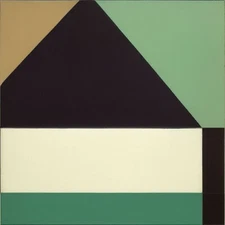 Medium Abstract Painting 2x2 ft. Post-Modernism Geometric Demrin OOAK NEW