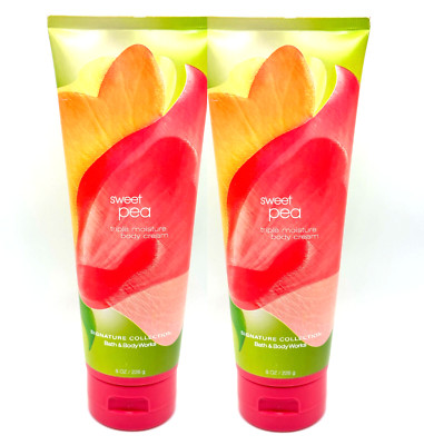 2 BATH & BODY WORKS SWEET PEA TRIPLE MOISTURE BODY CREAM 8 OZ / 226 g NEW
