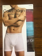 Calvin Klein 3 Pack Cotton Stretch Boxer Briefs Red, Olive, Turq  XXL  RP $42.50