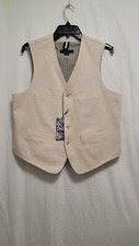 Cremieux Mustique Collection Waistcoat Vest Size M Beige/Natural  95