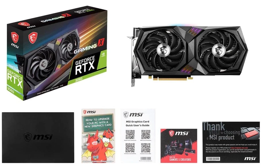 MSI Gaming GeForce RTX 3060 12GB 15 Gbps GDRR6 Boost Clock: 1837 MHz 192-Bit HDM - Image 2 of 4