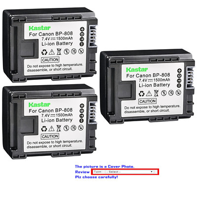 Kastar Replacement Battery for Canon BP-808 CG-800 Canon