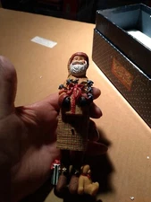 1997 LANG & WISE Classic Santa "Santa's Ribbon" Christmas Decor Figure With Box