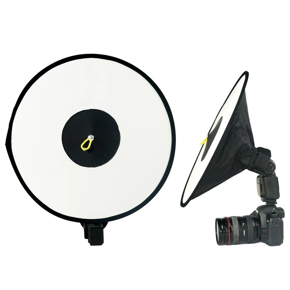 44cm Easy-fold Round Flash Softbox Diffuser Reflector For Canon Pentax Speedlite - Image 2 of 4