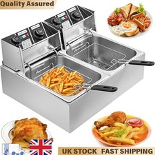 12L Commercial Electric Deep Fryer, Stainless Steel Fat Chip Fryer Tank UK