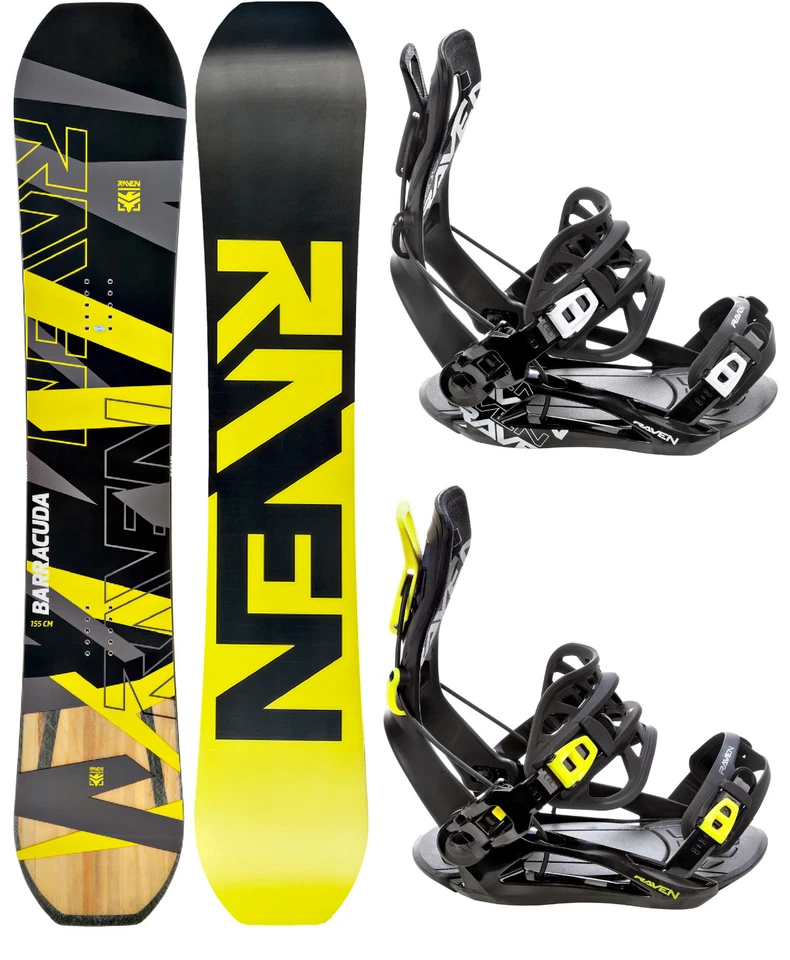 Snowboard Raven Barracuda Carbon Lime + Raven Fastec FT360 - Neu!
