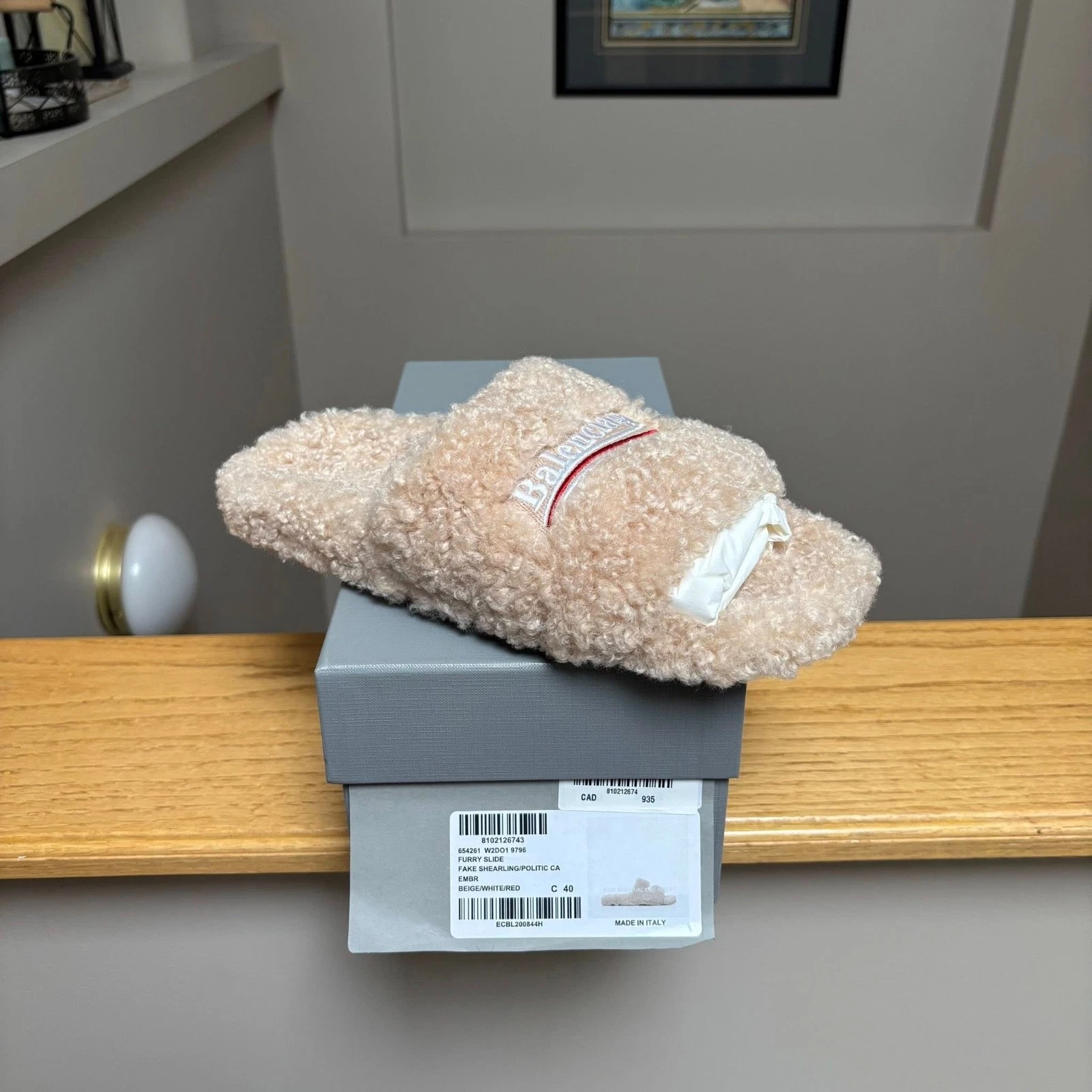Balenciaga — Balenciaga Beige Political Fur Slides Slippers - 39 EU - $850 - New - Authentic