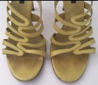 SERGIO ROSSI LIME GREEN CAGED SLIP ON HEELS SANDALS Sz 38.5 — photo 4